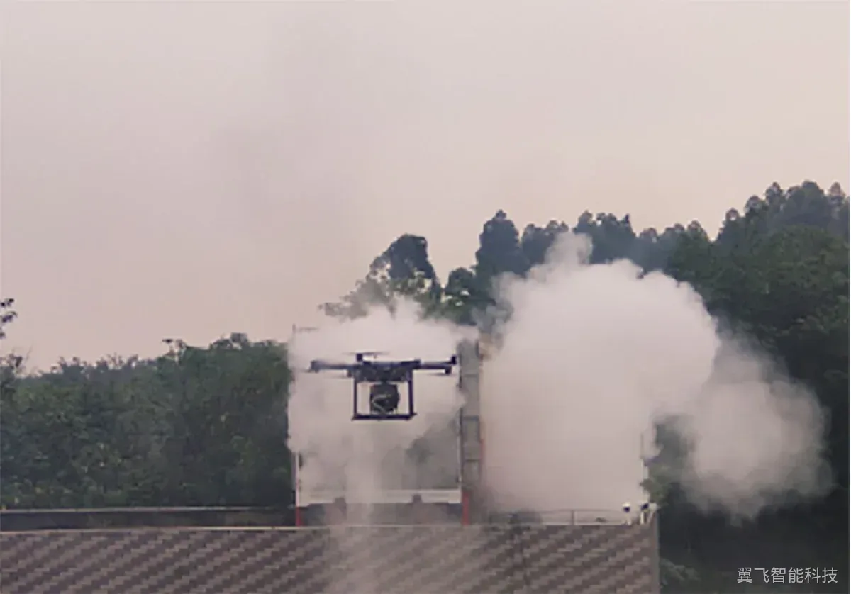 城市综合体火灾无人机高空侦察现场 - 翼飞智能