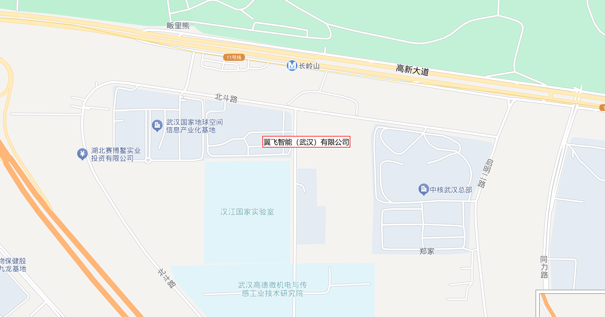 公司地址地图 - 武汉市江夏区高新大道980号