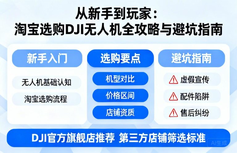 从新手到玩家|深度解析在淘宝选购DJI无人机的全攻略与避坑指南